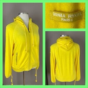 Sonya Rykiel Yellow Teri Hoodie Jacket - XL